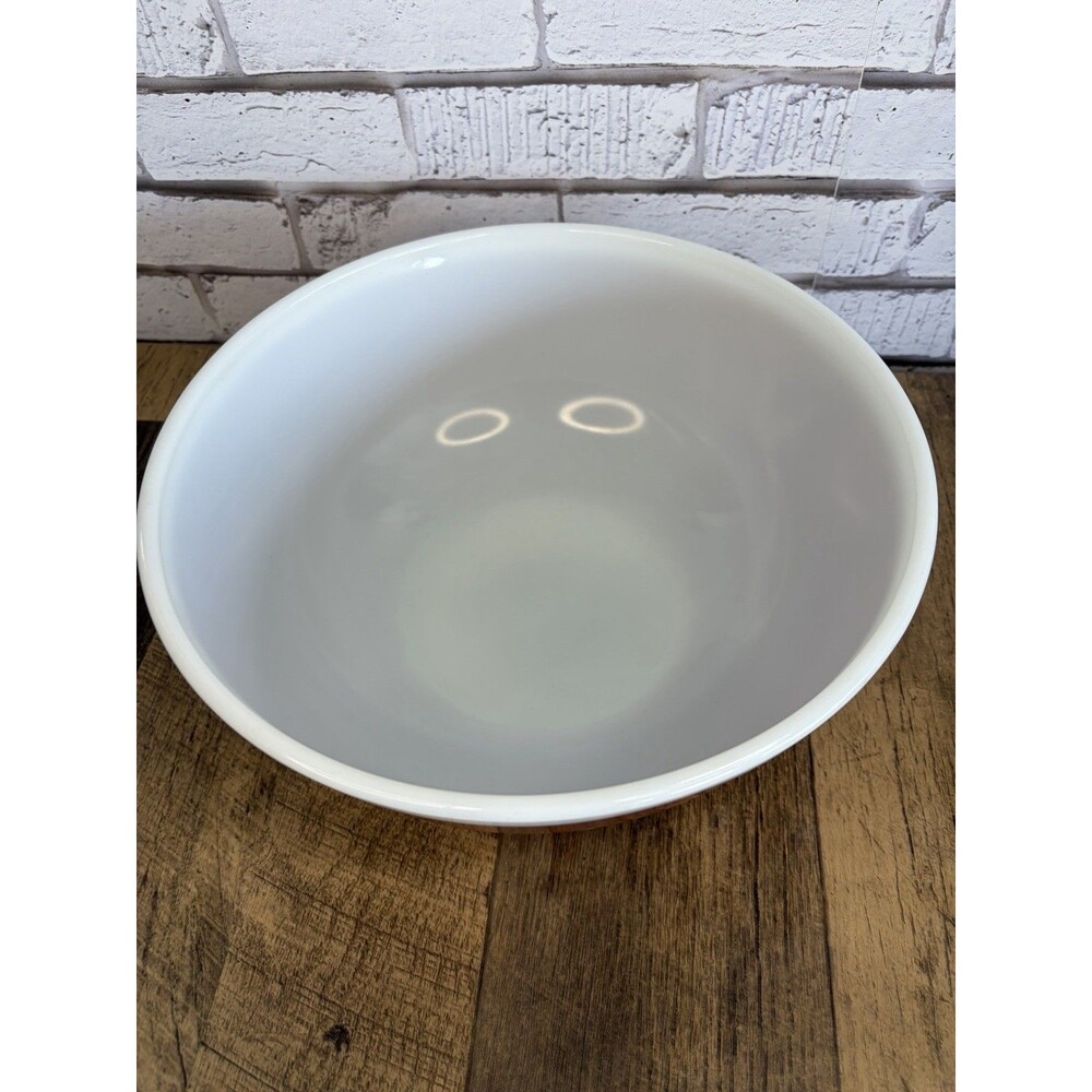 Pyrex Brown 4-Qt Mixing Bowl White Rim 404 Vintage - Picture 2 of 9
